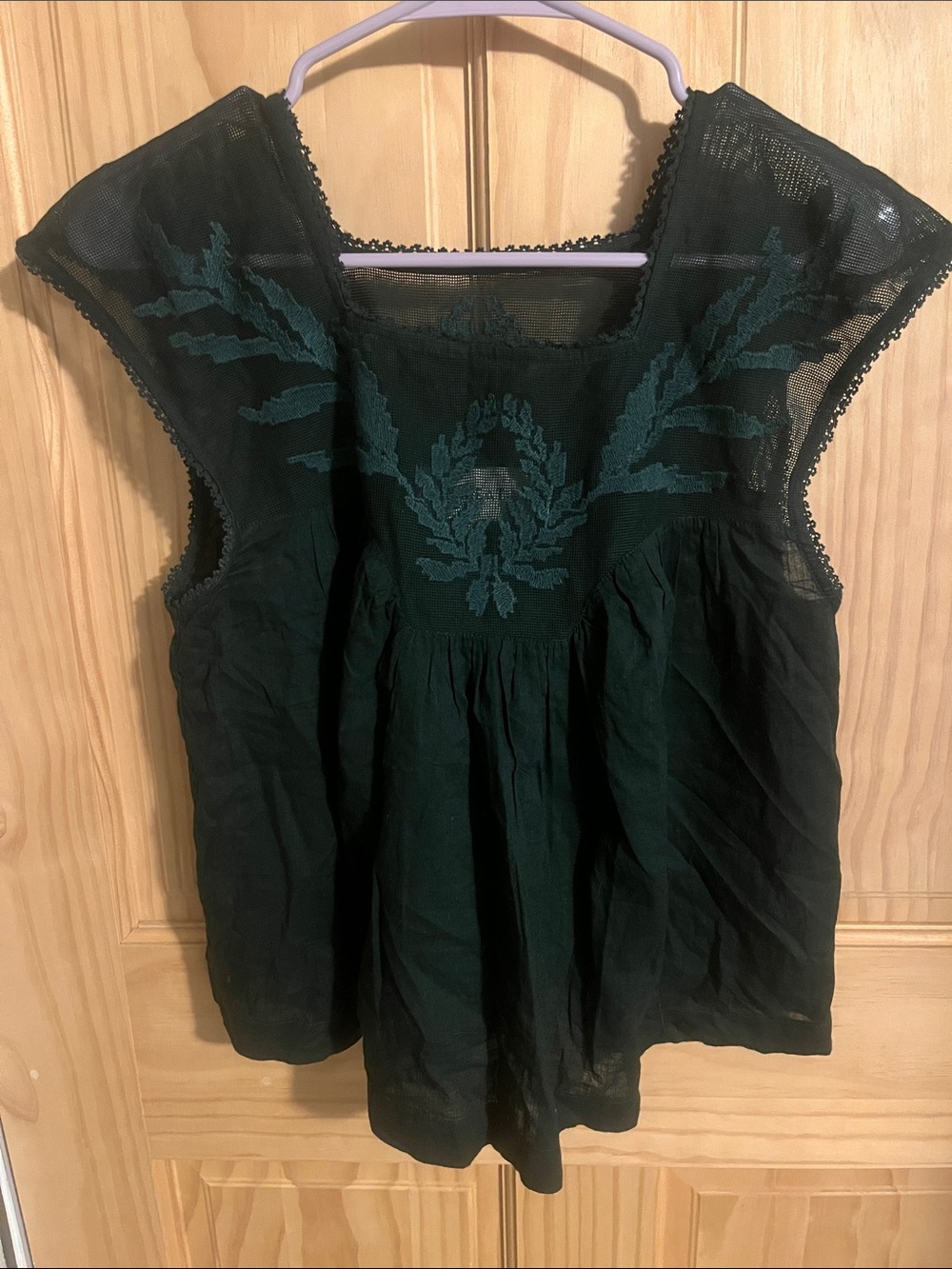 The GREAT. Floral Embossed Blouse
